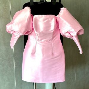 ASOS design Pink Puff Sleeve Mini Dress US Size 4 (fits more like a 0/2)